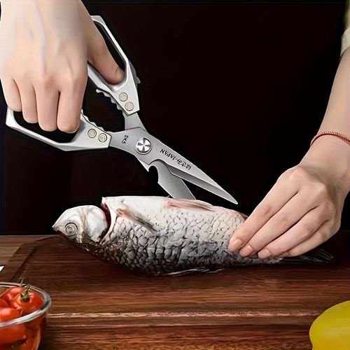 Kitchen stainless steel scissors, chicken bone scissors, outdoor multi-function meat scissors