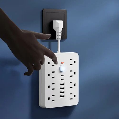 14-in-1 power socket - with overload protection and one-touch control switch