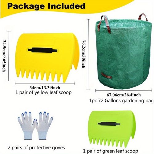 A pair of hand rakes with claws, durable plastic leaf shovels for garden yard lawn cleaning
