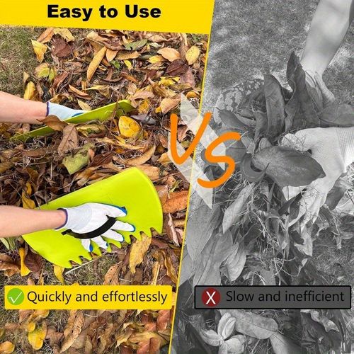 A pair of hand rakes with claws, durable plastic leaf shovels for garden yard lawn cleaning