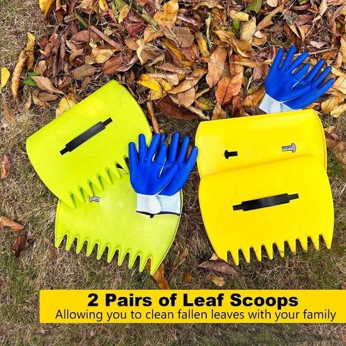 A pair of hand rakes with claws, durable plastic leaf shovels for garden yard lawn cleaning