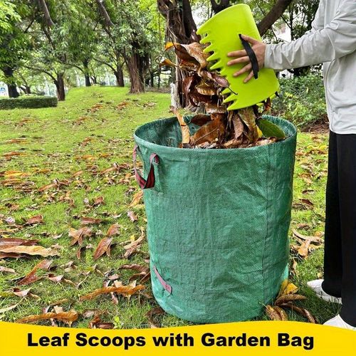 A pair of hand rakes with claws, durable plastic leaf shovels for garden yard lawn cleaning