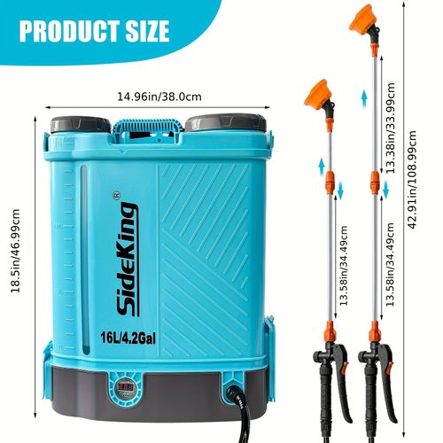 SIDEKING 4 Gallon Electric Backpack Sprayer