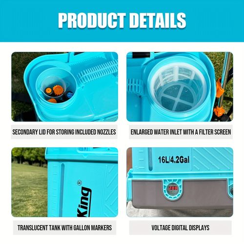 SIDEKING 4 Gallon Electric Backpack Sprayer