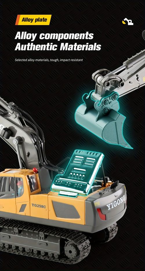 2.4G remote control high-tech 11-channel remote control excavator alloy plastic engineering vehicle electronic toy