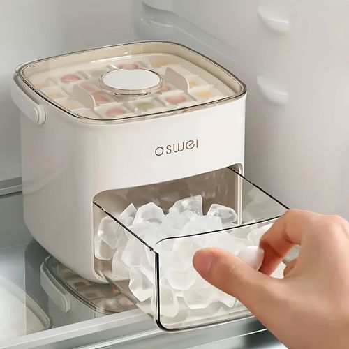 Easy Press Ice Cube Molds - Large Capacity, Double Layer 48 Ice Cubes