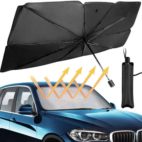 Portable and foldable car windshield sun visor