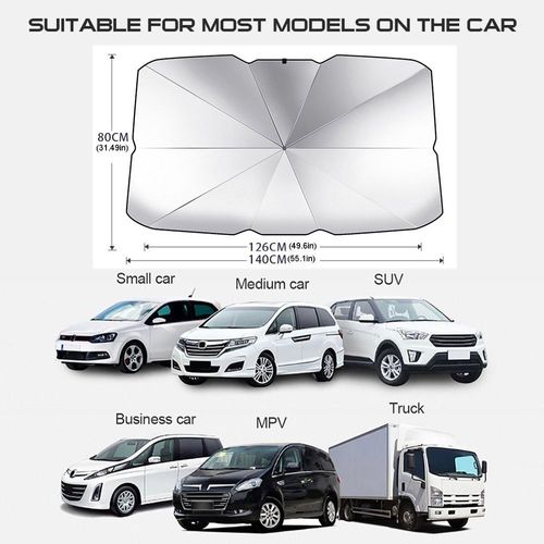 Portable and foldable car windshield sun visor