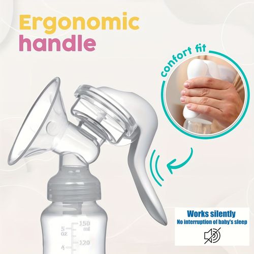 Portable Manual Breast Pump - Adjustable Suction Silicone Hand Pump, Convenient for Breastfeeding, Compact and Portable