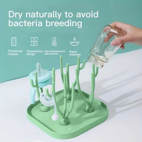 Green multifunctional portable drying rack, bottle rack, detachable drying rack