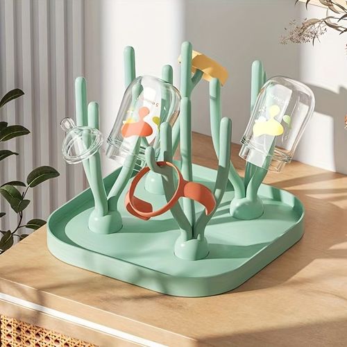 Green multifunctional portable drying rack, bottle rack, detachable drying rack