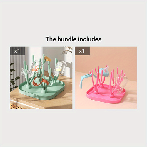 Green multifunctional portable drying rack, bottle rack, detachable drying rack