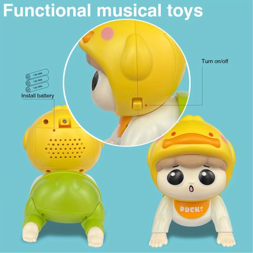 Interactive kids crawling toys with music, EDUVANKU colorful plastic kids toys