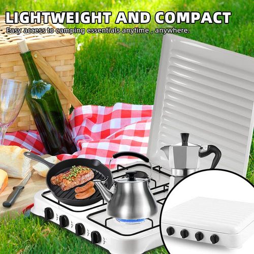 Gas Stove 4 Burner With Enamel Lid - White