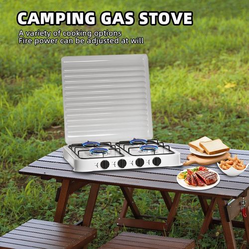 Gas Stove 4 Burner With Enamel Lid - White