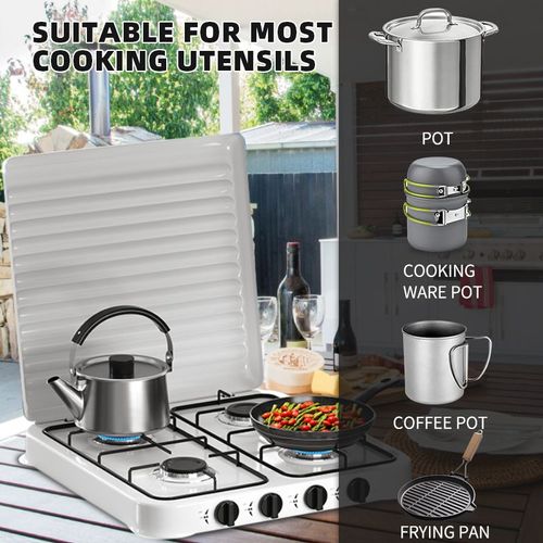 Gas Stove 4 Burner With Enamel Lid - White