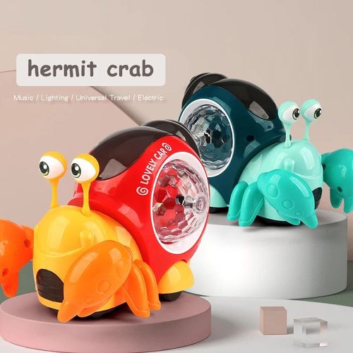 Crawling Crab Sensory Toys 0-3 Years Old Children Interactive Music Walking Dancing Electronic Pet Snail Toy Gift
