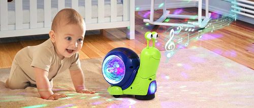 Crawling Crab Sensory Toys 0-3 Years Old Children Interactive Music Walking Dancing Electronic Pet Snail Toy Gift