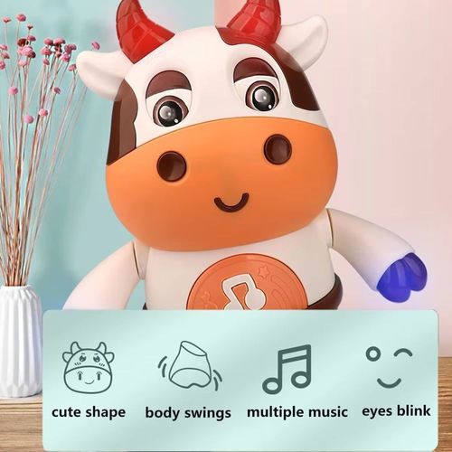 JumonHot Cow Musical Toy, Early Childhood Educational Learning Toy with LED Lights and Music