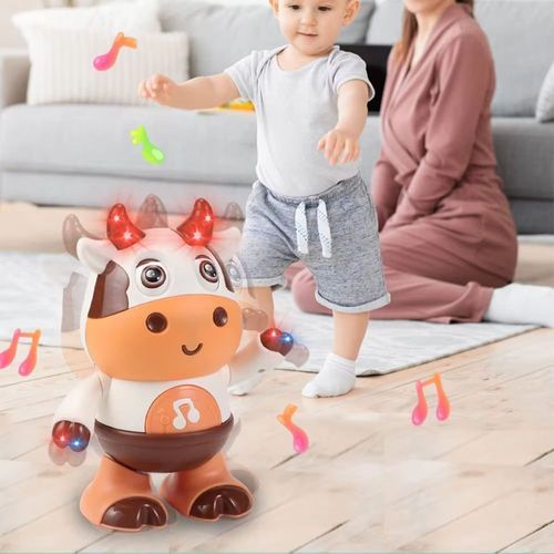 JumonHot Cow Musical Toy, Early Childhood Educational Learning Toy with LED Lights and Music
