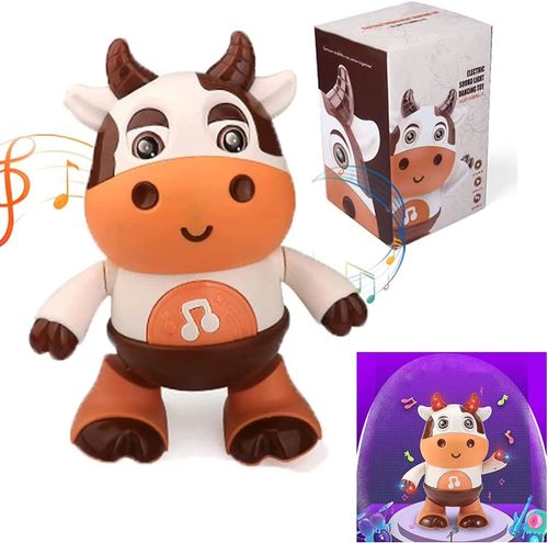 JumonHot Cow Musical Toy, Early Childhood Educational Learning Toy with LED Lights and Music