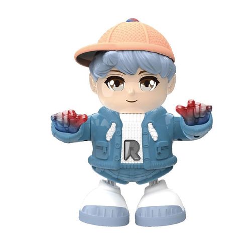 Electronic music cartoon doll dancing cool girl boy toy with light music