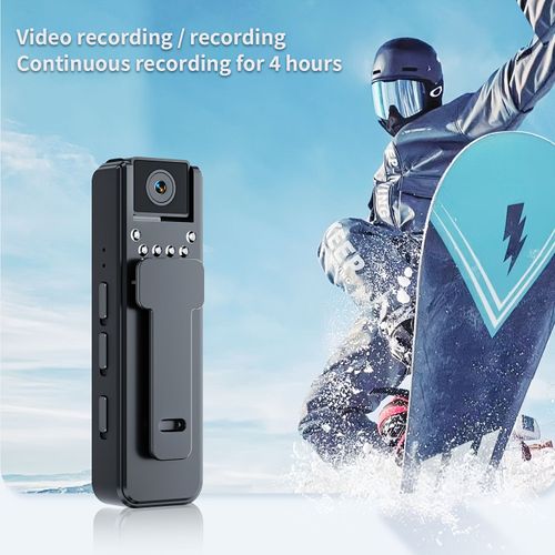 Body camera with audio and video recording, 180° rotating lens