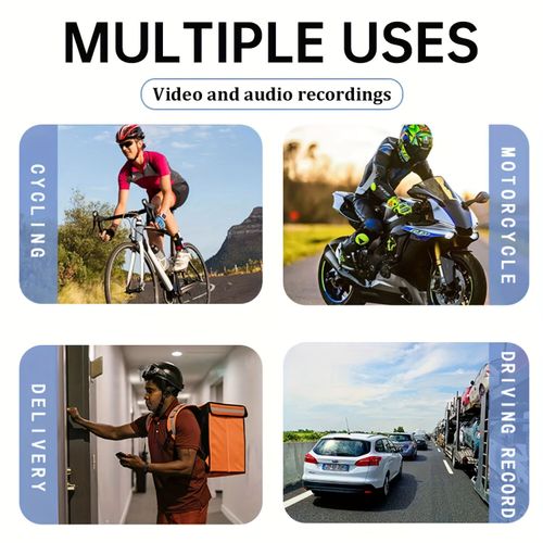 Body camera with audio and video recording, 180° rotating lens