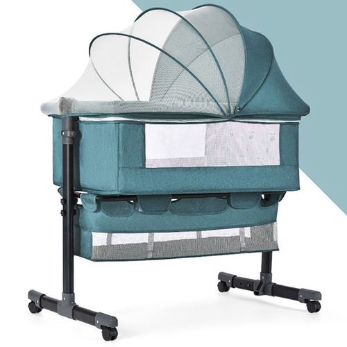Baby bedside sleeper portable and height and bed legs adjustable baby cradle with mosquito net for newborns