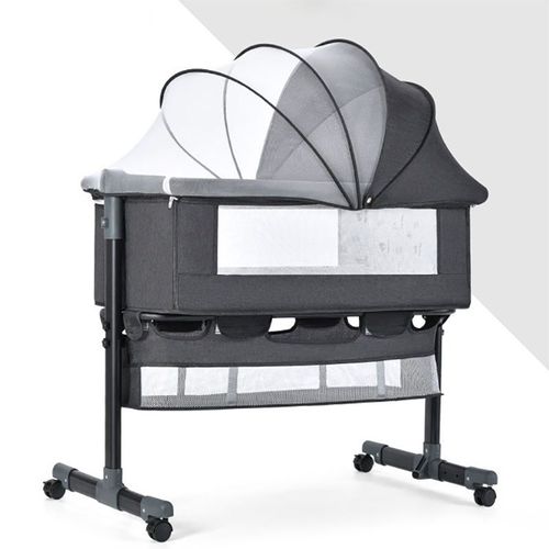Baby bedside sleeper portable and height and bed legs adjustable baby cradle with mosquito net for newborns