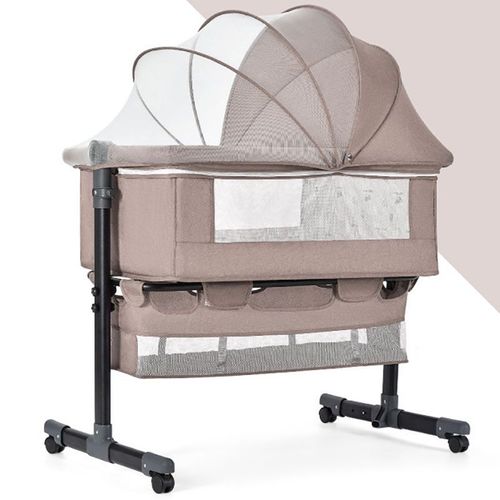 Baby bedside sleeper portable and height and bed legs adjustable baby cradle with mosquito net for newborns