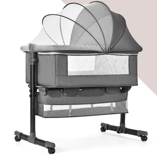 Baby bedside sleeper portable and height and bed legs adjustable baby cradle with mosquito net for newborns