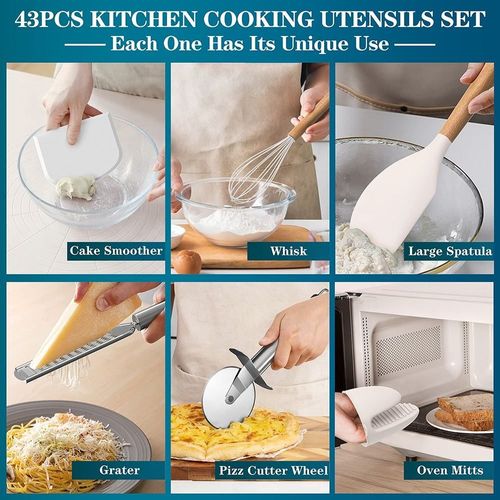 Premium Kitchen Tools Gadgets Silicone Tableware Cookware Cutlery Silicone Kitchen Cutlery Set