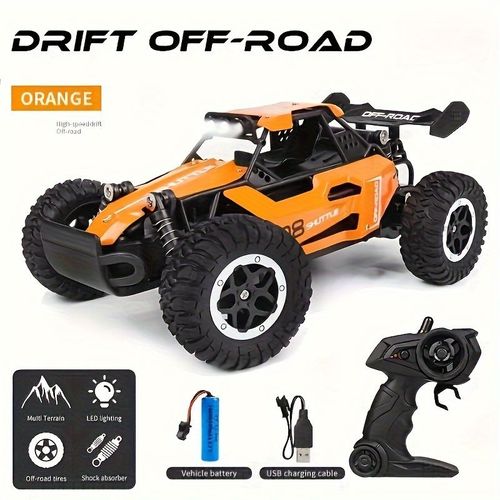 Small high-speed off-road 2.4G remote control car drifting 20 kilometers per hour, adapting to various road sections, anti-collision settings, large rubber tires, Children's Day gift