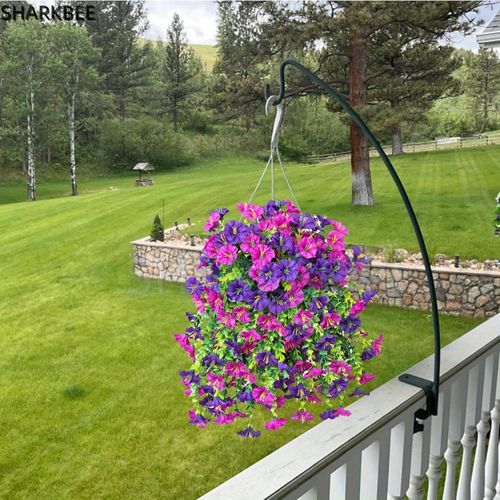 2 Pack of Vibrant and Attractive Artificial Hanging Bouquets - Eucalyptus Leaves and Flowers, Great for Outdoor, Home, Office and Garden Use