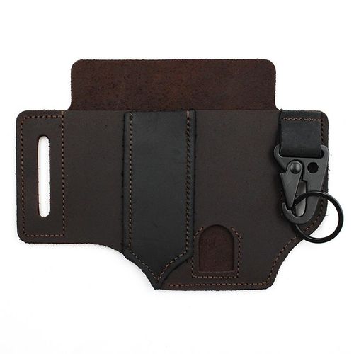 Spot EDC tactical tool leather case Retro outdoor tool waist bag Sports waist bag knife case flashlight case
