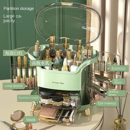 Hot selling makeup box large capacity dustproof cosmetic storage box jewelry skin care display box with drawer