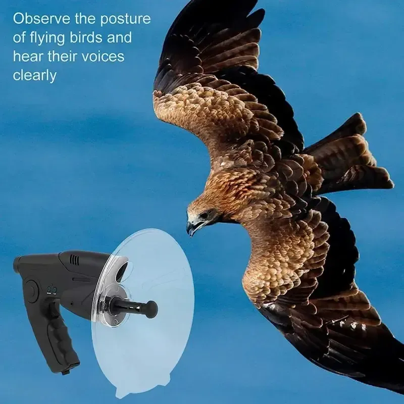 Parabolic microphone with bio-ear technology and telescope: bird call amplifier and outdoor listening device