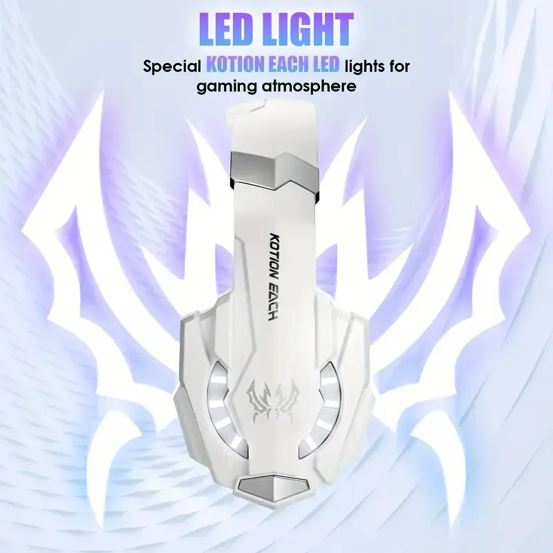 G9000 Over-ear gaming headset with noise cancelling mic, LED light and soft memory foam ear cups Surround sound