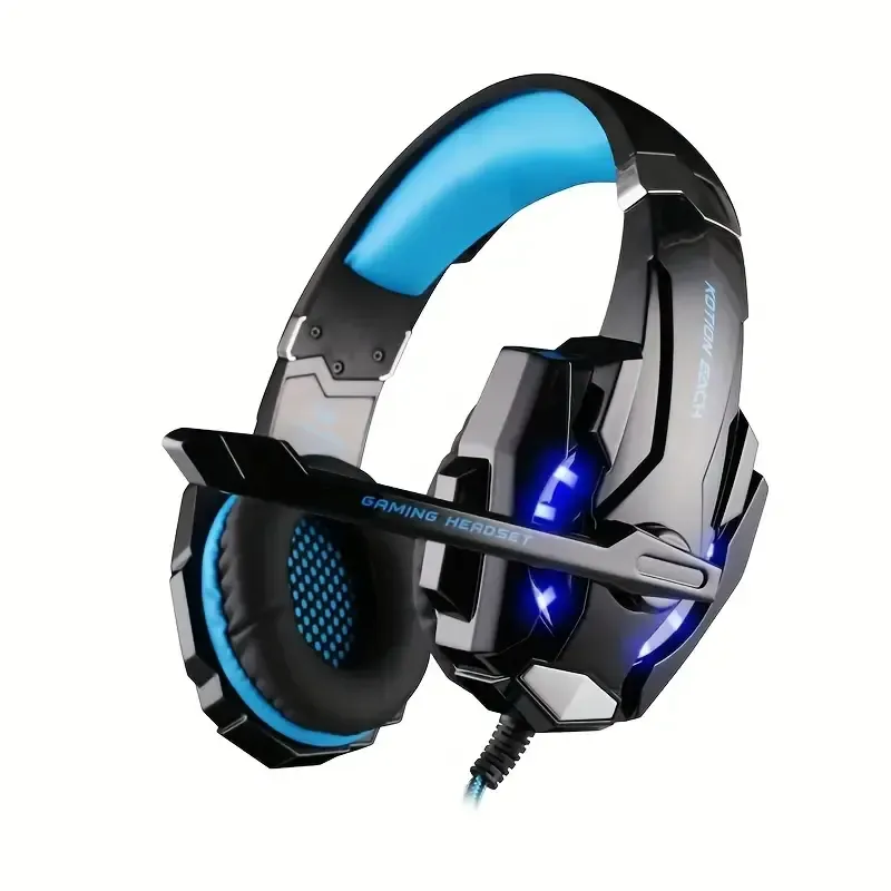 G9000 Over-ear gaming headset with noise cancelling mic, LED light and soft memory foam ear cups Surround sound