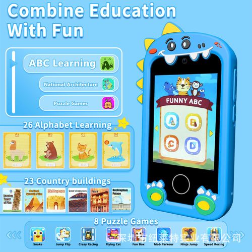 Children's mobile phone camera touch screen educational early education machine dinosaur rainbow horse photo recording game machine gift