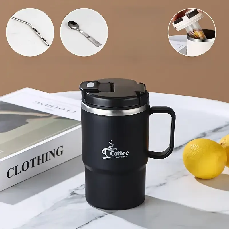 19.3oz Large Stainless Steel Coffee Mug with Lid
