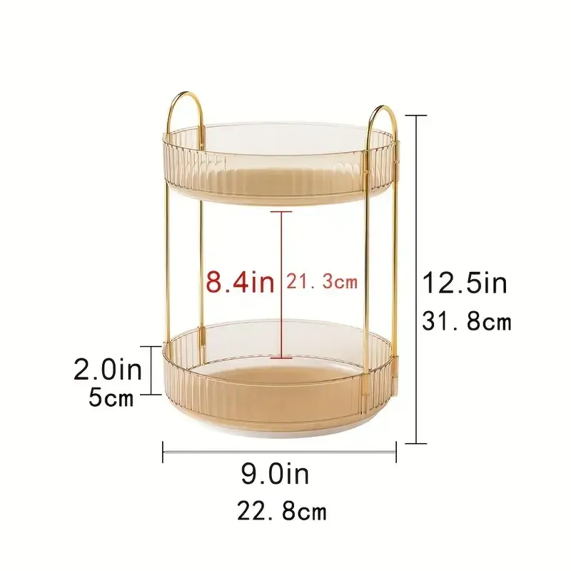 360 Degree Rotating Transparent Cosmetic Storage Display Container Box