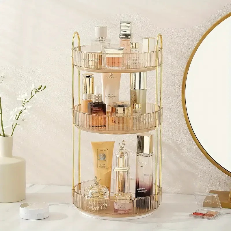 360 Degree Rotating Transparent Cosmetic Storage Display Container Box