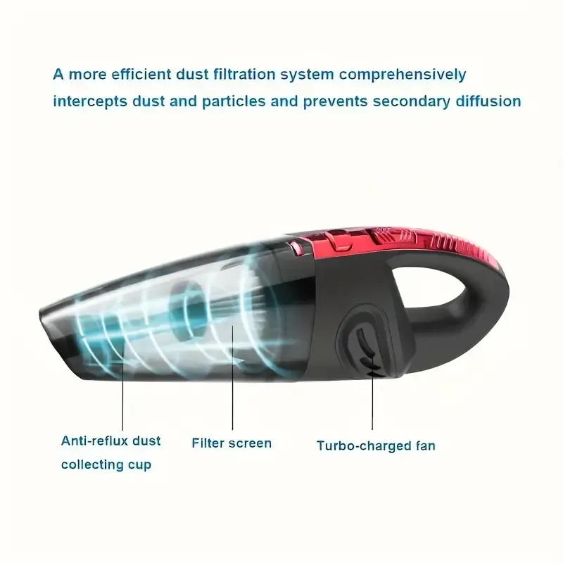 Car vacuum cleaner, high power for wet and dry cleaning, handheld vacuum cleaner,