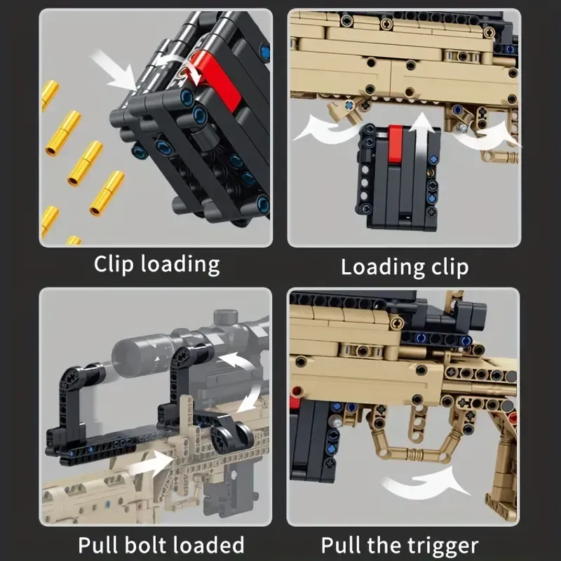 Children's educational building block toys sniper rifle 95-type rifle can fire bullets enlightenment