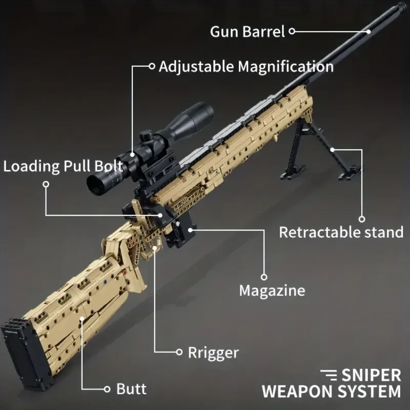 Children's educational building block toys sniper rifle 95-type rifle can fire bullets enlightenment