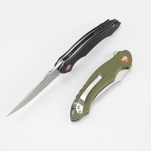 440 stainless steel blade with high D2 steel fixed blade Genuine leather wrapped handle