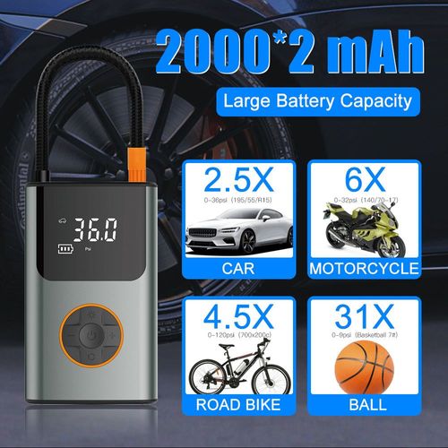 Portable Mini Wireless Digital Air Pump Rechargeable Battery Car Tire Compressor Manufacturer Cordless Tire Air Pump for Home Use