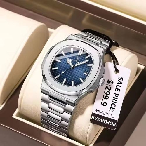 New Men's Watch P613 Reloj Hombre Custom Logo Stainless Steel Quartz Watch Men's Luxury Waterproof Date Watch